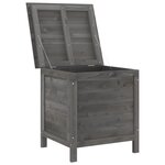 vidaXL Boîte de rangement de jardin anthracite bois massif de sapin