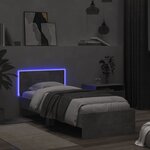 vidaXL Cadre de lit sans matelas avec lumières LED gris béton 75x190cm