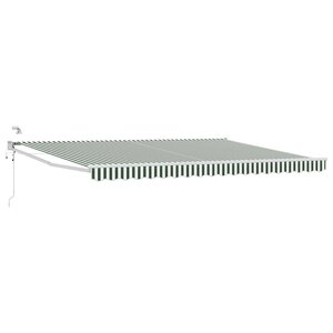 vidaXL Auvent rétractable électrique Vert et blanc 4 × 3 m