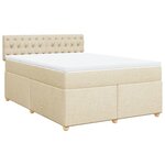 vidaXL Sommier à lattes de lit avec matelas Crème 140x200 cm Tissu