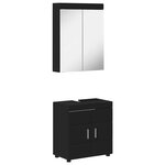 vidaXL Ensemble de mobilier de salle de bain avec étagère TULUM Noir