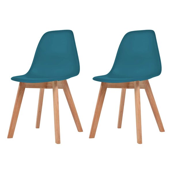 vidaXL Chaises à manger lot de 2 Turquoise Plastique