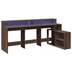 vidaXL Bureau et lumières LED chêne marron bois d'ingénierie