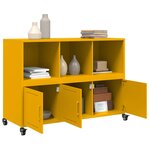 vidaXL Buffet jaune moutarde 100 5x39x72 cm acier