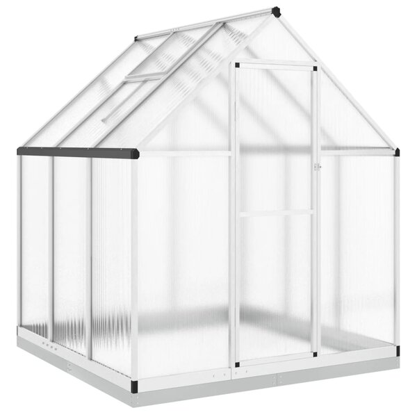 vidaXL Serre avec cadre de base argenté 169x169x202 cm aluminium