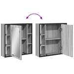 vidaXL Armoire à miroir de salle de bain sonoma gris bois d’ingénierie