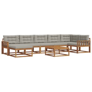 vidaXL Ensemble de canapés d'extérieur 8 Pièces Gris Naturel et Clair