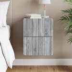 vidaXL Cabinet de chevet mural Sonoma gris 33 x 34 5 x 43 cm