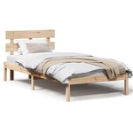 vidaXL Cadre de lit Marron 90 x 200 cm Bois de pin massif