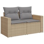 vidaXL Salon de jardin avec coussins 6Pièces mélange beige résine tressée