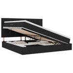 vidaXL Lit avec rangement et matelas Noir 200 x 200 cm Polyester