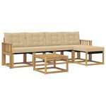 vidaXL Ensemble de canapés d'extérieur 6 pc Blanc et Beige