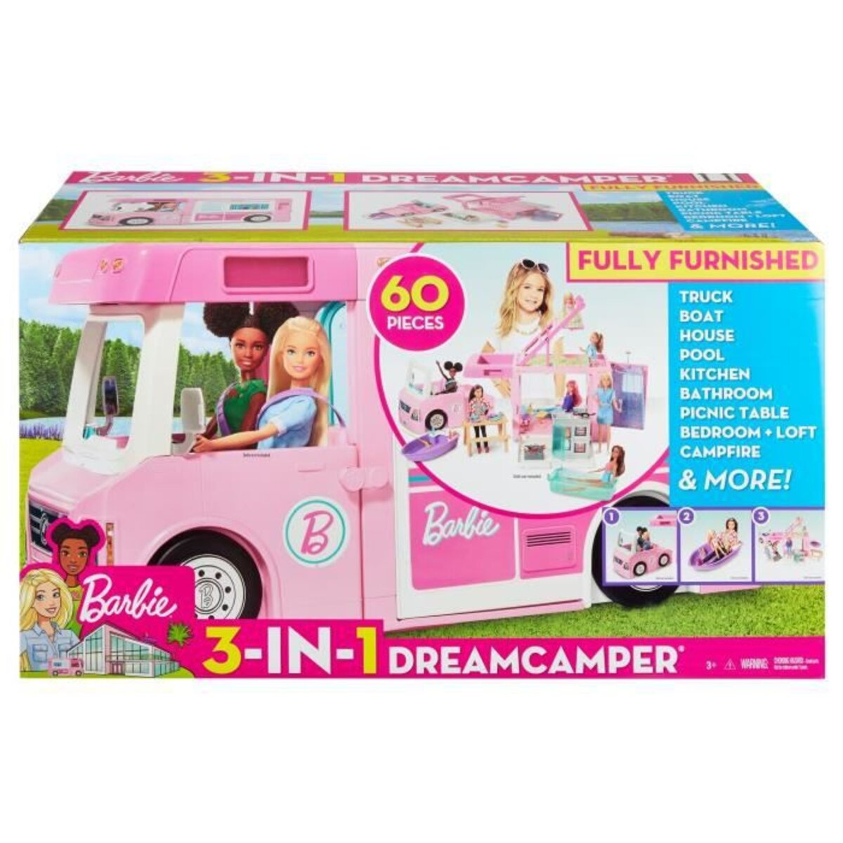 Barbie camping-car de reve 3-en-1 - 55 cm - La Poste