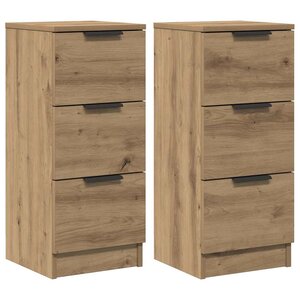 vidaXL Buffets 2 Pièces chêne artisanal 30x30x70 cm bois d'ingénierie