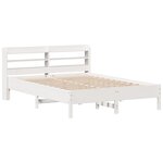vidaXL Cadre de lit sans matelas blanc 135x190 cm bois de pin massif