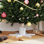 vidaXL Pied de Sapin de Noël 1.73 Blanc 49 x 49 x 15 5 cm Acier