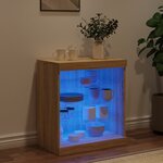 vidaXL Buffet avec lumières LED chêne sonoma 60 5x37x67 cm
