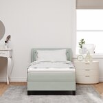 Lit à ressort avec matelas vidaXL Gris clair 90x190 cm Velours