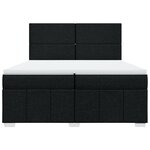 vidaXL Sommier à lattes de lit avec matelas Noir 200x200 cm Tissu