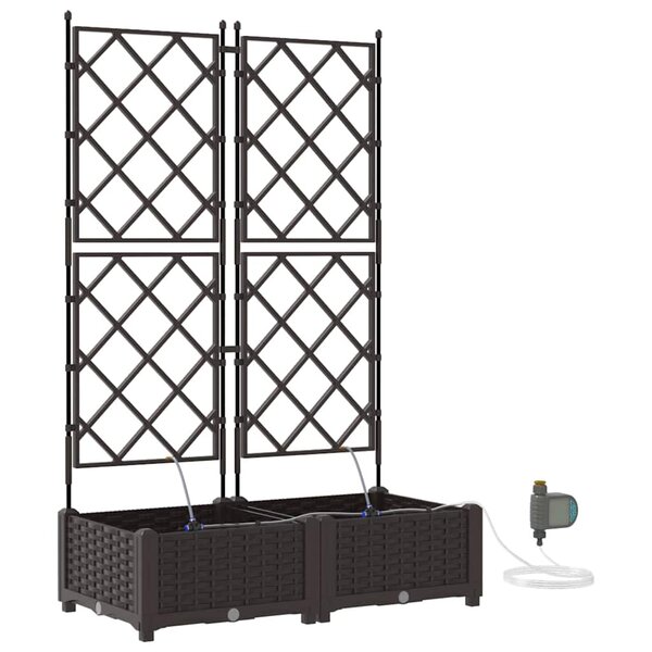 vidaXL Cache-pot de jardin 2 Pièces Marron Acier