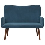 vidaXL Sofa 2 places Bleu 115 x 61 x 87 cm Velours
