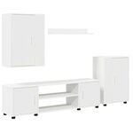 vidaXL Ensemble de meuble TV 4 pièces 4 Pièces Blanc Bois d'ingénierie