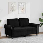 vidaXL Canapé à 2 places Noir 120 cm Velours