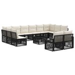 vidaXL Ensemble de canapé de jardin 13 pc Noir polyrotin