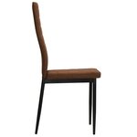 Vidaxl chaises de salle à manger 4 pièces marron tissu