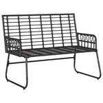 vidaXL Banc de jardin Noir  Anthracite Rattan synthétique  acier