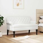 vidaXL Banc Chesterfield Blanc 119.5 x 64.5 x 75 cm Cuir synthétique