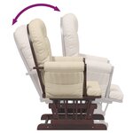 vidaXL Chaise berçante avec repose-pied Blanc crème Tissu