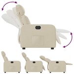 vidaXL Fauteuil inclinable électrique Crème Tissu