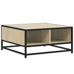 vidaXL Table basse chêne sonoma 60 5x60 5x30cm bois d'ingénierie/métal