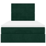 vidaXL Cadre de lit ottoman avec matelas vert foncé 120x200 cm velours