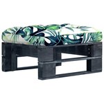 vidaXL Pouf palette de jardin noir bois de pin imprégné