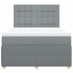 vidaXL Sommier à lattes de lit avec matelas Gris clair 140x200cm Tissu