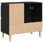 vidaXL Meuble Lavabo Noir Chêne 65x33x60 cm Bois d'ingénierie