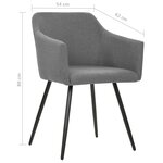 vidaXL Chaises à manger lot de 2 gris clair tissu