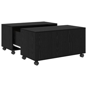 vidaXL Table basse Chêne noir 75 x 75 x 38 cm Bois d'ingénierie