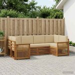 vidaXL Ensemble de canapés d'extérieur 5 pc Naturel