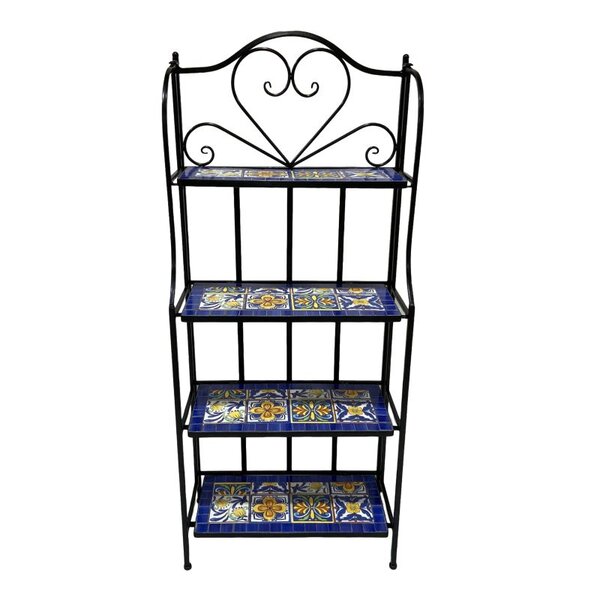 Etagère à plantes Métal Mosaïque Méditerranéen Bleu Cleo