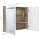 vidaXL Armoire de salle de bain à miroir à LED Blanc et chêne