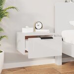 vidaXL Tables de chevet murales 2 Pièces blanc brillant 34x30x20 cm