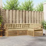 vidaXL Ensemble de canapés d'extérieur 4 Pièces Blanc et Beige