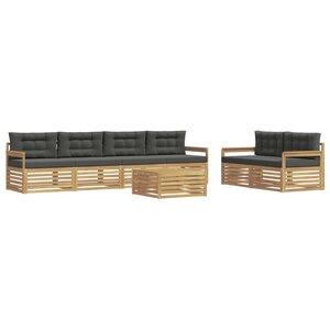 vidaXL Ensemble de canapés d'extérieur 7 pc Blanc et anthracite