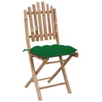 vidaXL Ensemble à manger d'extérieur pliable 5Pièces avec coussins Bambou