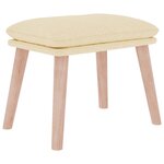 vidaXL Chaise de relaxation avec repose-pied Crème Tissu