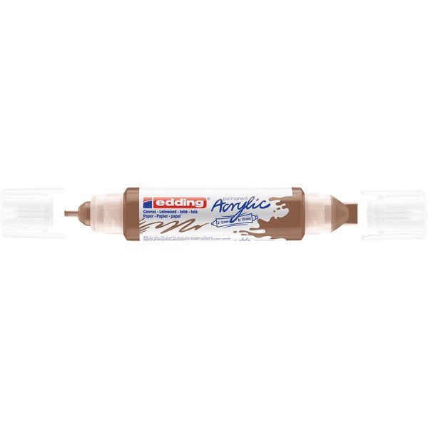 Marqueur acryl 3d dble pointe 5400 noisette 2-3 mm  5-10 mm x 5 EDDING