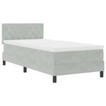 Lit Box Spring vidaXL avec Matelas Velours Gris Clair Simple